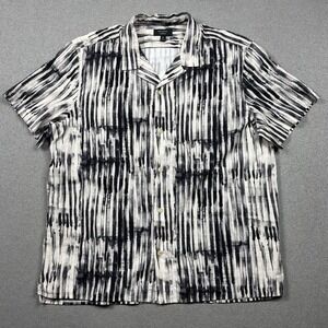 Banana Republic Short Sleeve Standard Fit Button Down Shirt Men's XL Zebra